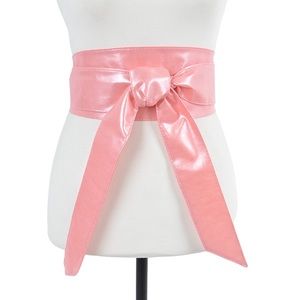 Pretty Pink Vegan Leather Free Style Obi Belt